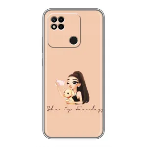 Силиконовый Чехол на Xiaomi Redmi 10A с картинкой Стильных Девушек (С собакой)