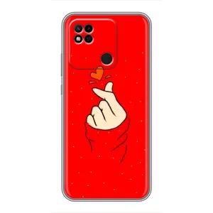Чехлы (Знак сердечка) на Xiaomi Redmi 10A (Сердце на красном)