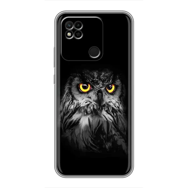 Чехол с рисунком «Сова на чёрном» для Xiaomi Redmi 10A Чехол с рисунком «Сова на чёрном» для Xiaomi Redmi 10A