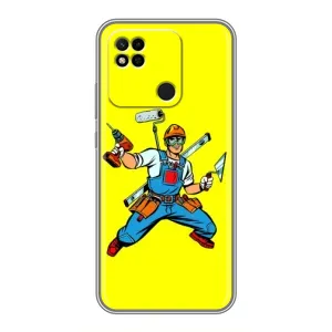 Силиконовый бампер (Работники) на Xiaomi Redmi 10A (Строитель)