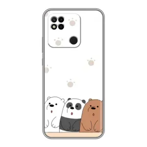 Чехлы с изображением разных животных для Xiaomi Redmi 10A (Удивленные медвеженки)
