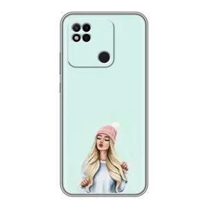 Силиконовый Чехол на Xiaomi Redmi 10A с картинкой Стильных Девушек (В шапке)