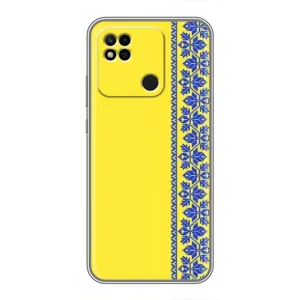 Силіконовый Чохол на Xiaomi Redmi 10A (Вишиванка на жовтому фоні)
