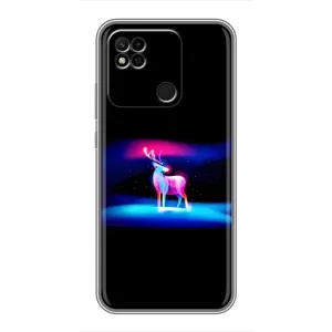 Силиконовый бампер с картинкой животных для Xiaomi Redmi 10A (Яркий олень)