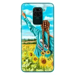 Чехол Стильные девушки на Xiaomi Redmi 10X (Девушка на поле)