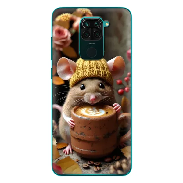 Чехол с рисунком «Мышка с кофе» для Xiaomi Redmi 10X Чехол с рисунком «Мышка с кофе» для Xiaomi Redmi 10X