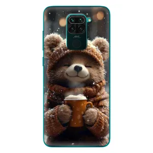 Печатный чехол «Зверята с кофе» для Xiaomi Redmi 10X (Медвежонок с кофе)