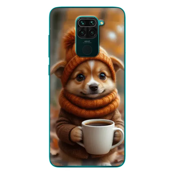 Чехол с рисунком «Собачка с кофе» для Xiaomi Redmi 10X Чехол с рисунком «Собачка с кофе» для Xiaomi Redmi 10X
