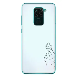 Чехлы (Знак сердечка) на Xiaomi Redmi 10X (Сердце на голубом)