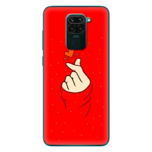 Чехлы (Знак сердечка) на Xiaomi Redmi 10X (Сердце на красном)