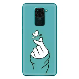 Чехлы (Знак сердечка) на Xiaomi Redmi 10X (Сердечко на бирюзовом)