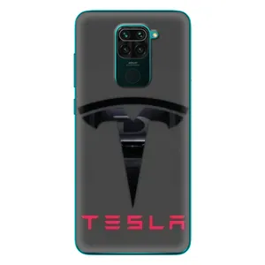 Силиконовый бампер с картинкой машины на Xiaomi Redmi 10X (Logo TESLA)