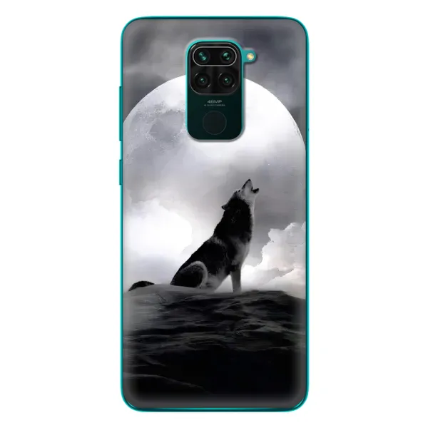 Чехол с рисунком «Волк и луна» для Xiaomi Redmi 10X Чехол с рисунком «Волк и луна» для Xiaomi Redmi 10X