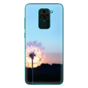 Силиконовый Чехол с одуванчиками на Xiaomi Redmi 10X (Закат с одуванчиком)