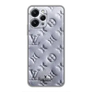 Текстурный Чехол Louis Vuitton для Редми 12 (5G) (Белый ЛВ)