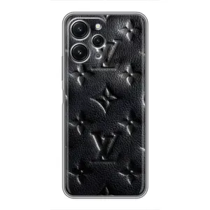 Текстурный Чехол Louis Vuitton для Редми 12 (5G) (Черный ЛВ)