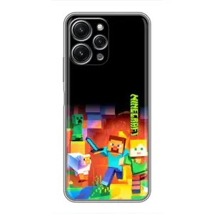 Чехлы для Xiaomi Redmi 12 (5G) (Персонажи Майн Крафт) (Герой Майнкрафт)