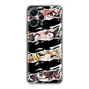 Силіконові чохлі з очіма Anime для Редмі 12 (5G) (Очі на чорному)