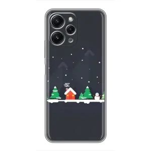 Силиконовый бампер на рождество для Xiaomi Redmi 12 (5G) (Город зимний)