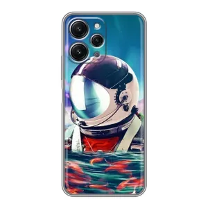 Силіконовый Чохол з принтом "Космонавти" на Xiaomi Redmi 12 (5G) (Космонавт у воді)