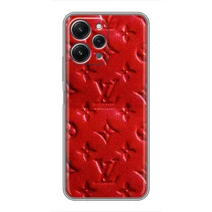 Текстурный Чехол Louis Vuitton для Редми 12 (5G) (Красный ЛВ)