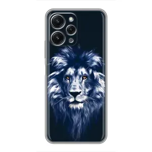 Чехол с картинкой на Xiaomi Redmi 12 (5G) (Лев - синий)