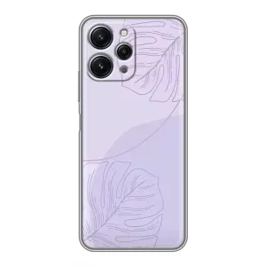 Чохол квітковий дизайн для Xiaomi Redmi 12 (5G) (Монстера фіолетова)