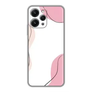 Чохол квітковий дизайн для Xiaomi Redmi 12 (5G) (Рожевий фон)