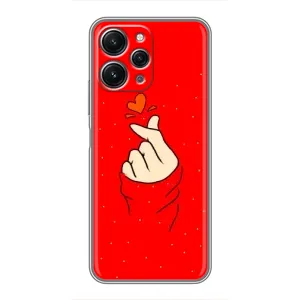 Чохол (Знак сердечка) для Xiaomi Redmi 12 (5G) (Сердечко на червоному)