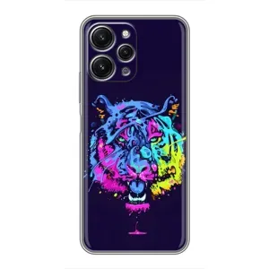 Силиконовый бампер с картинкой животных для Xiaomi Redmi 12 (5G) (Тигр-Арт)