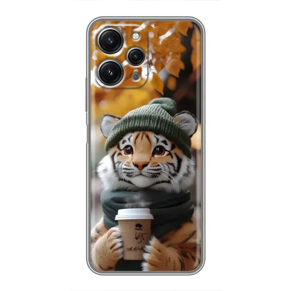Чехол с рисунком «Тигр с кофе» для Xiaomi Redmi 12 (5G) Чехол с рисунком «Тигр с кофе» для Xiaomi Redmi 12 (5G)