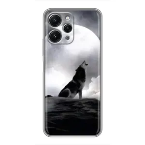 Чехол с Волком на Xiaomi Redmi 12 (5G) (Волк и луна)