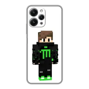 Чехлы для Xiaomi Redmi 12 (5G) (Персонажи Майн Крафт) (Зеленый мальчик)