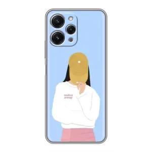 Силиконовый Чехол на Xiaomi Redmi 12 (5G) с картинкой Стильных Девушек (Желтая кепка)