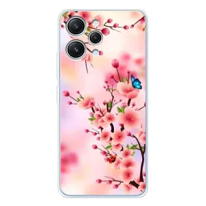 Чехол с принтом САКУРЫ на Xiaomi Redmi 12 (Бабочки на сакуре)