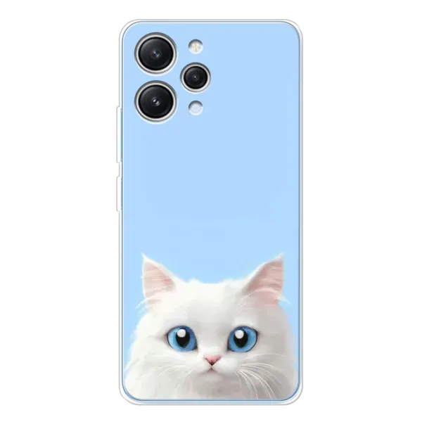 Чехол с рисунком «Белый кот» для Xiaomi Redmi 12 Чехол с рисунком «Белый кот» для Xiaomi Redmi 12