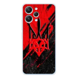 Чехлы УПА (Красно-Чёрный) на Xiaomi Redmi 12 (Герб в цвете УПА)
