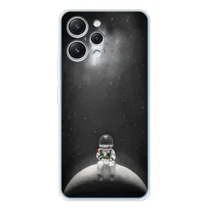 Силіконовый Чохол з принтом "Космонавти" на Xiaomi Redmi 12 (Космонавт романтик)