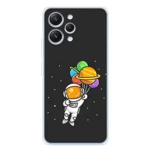 Силіконовый Чохол з принтом "Космонавти" на Xiaomi Redmi 12 (Космонавт з кульками)