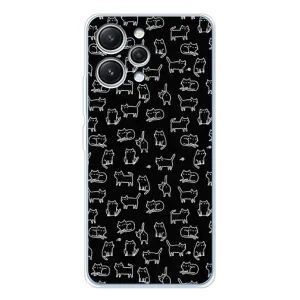 Чохол на тематику: Коти для Xiaomi Redmi 12 (Котики на чорному)