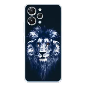 Чехол с картинкой на Xiaomi Redmi 12 (Лев - синий)