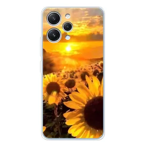 Чехол с Цветами для Xiaomi Redmi 12 (поле подсолнухов)