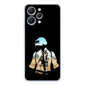 Силиконовый чехол с картинкой "Герой Pubg" на Xiaomi Redmi 12 (Пубг мен)