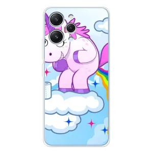 Чехол Unicorn на Xiaomi Redmi 12 (Радуга единорожка)