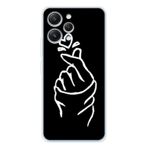Чохол (Знак сердечка) для Xiaomi Redmi 12 (Сердечко на чорному)