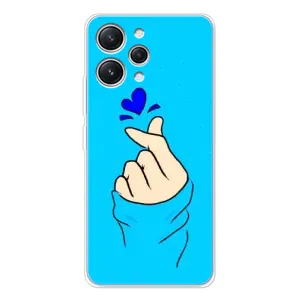 Чохол (Знак сердечка) для Xiaomi Redmi 12 (Сердечко на синоьому)