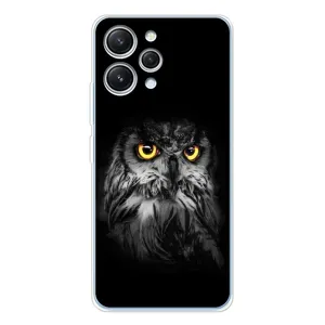 Чохли з принтом СОВИ для Xiaomi Redmi 12 (Сова на чорному)