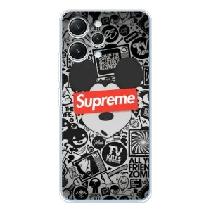 Чохол з Брендами одягу на Редмі 12 (Supreme Маус)