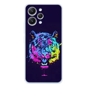 Силиконовый бампер с картинкой животных для Xiaomi Redmi 12 (Тигр-Арт)