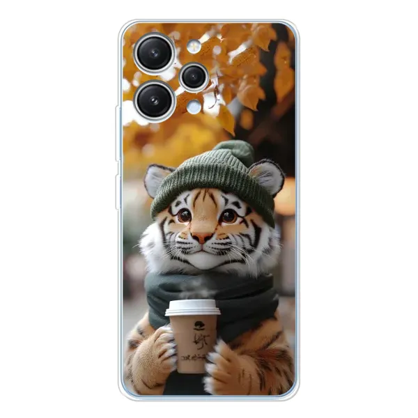Чехол с рисунком «Тигр с кофе» для Xiaomi Redmi 12 Чехол с рисунком «Тигр с кофе» для Xiaomi Redmi 12